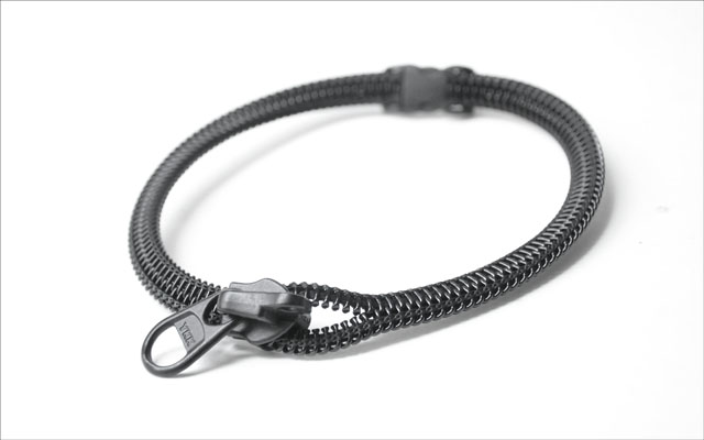 Men Neck Ties Zipper Jewelry , Curved Zipper Valentine's Day Gift, Black Statement Elegance Zipper Jewelry.